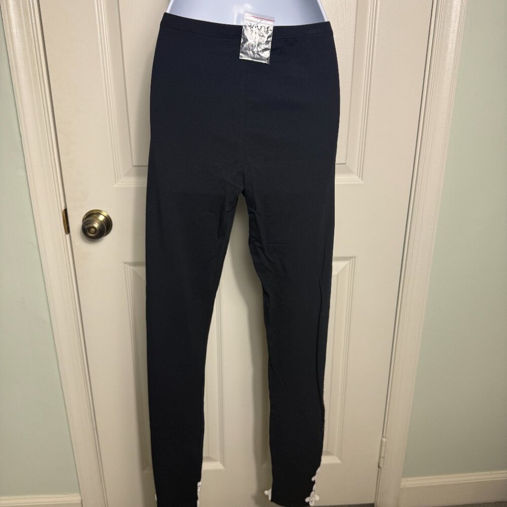 VENUS Black Embellished Lace Hem Leggings – Size XS (New with Extra Rhinestones) - Picture 2 of 6